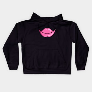 Big Pink Lips Smile - Face Mask Kids Hoodie